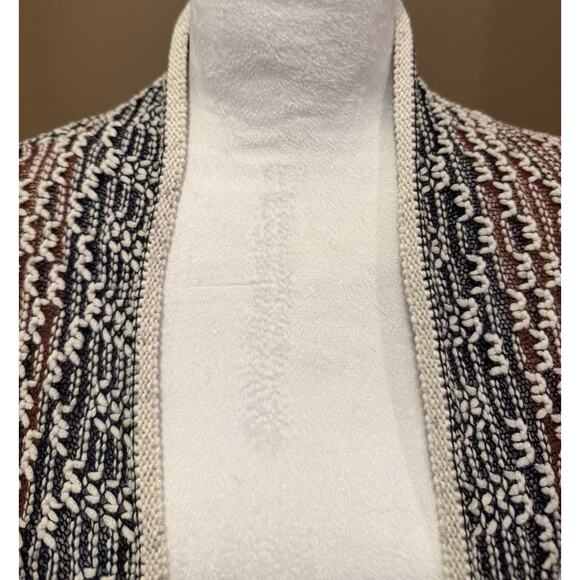 NIC+ZOE Fireside Cotton Blend Cardy Ombre Open Knit Cardigan Women’s Size L - Picture 2 of 7